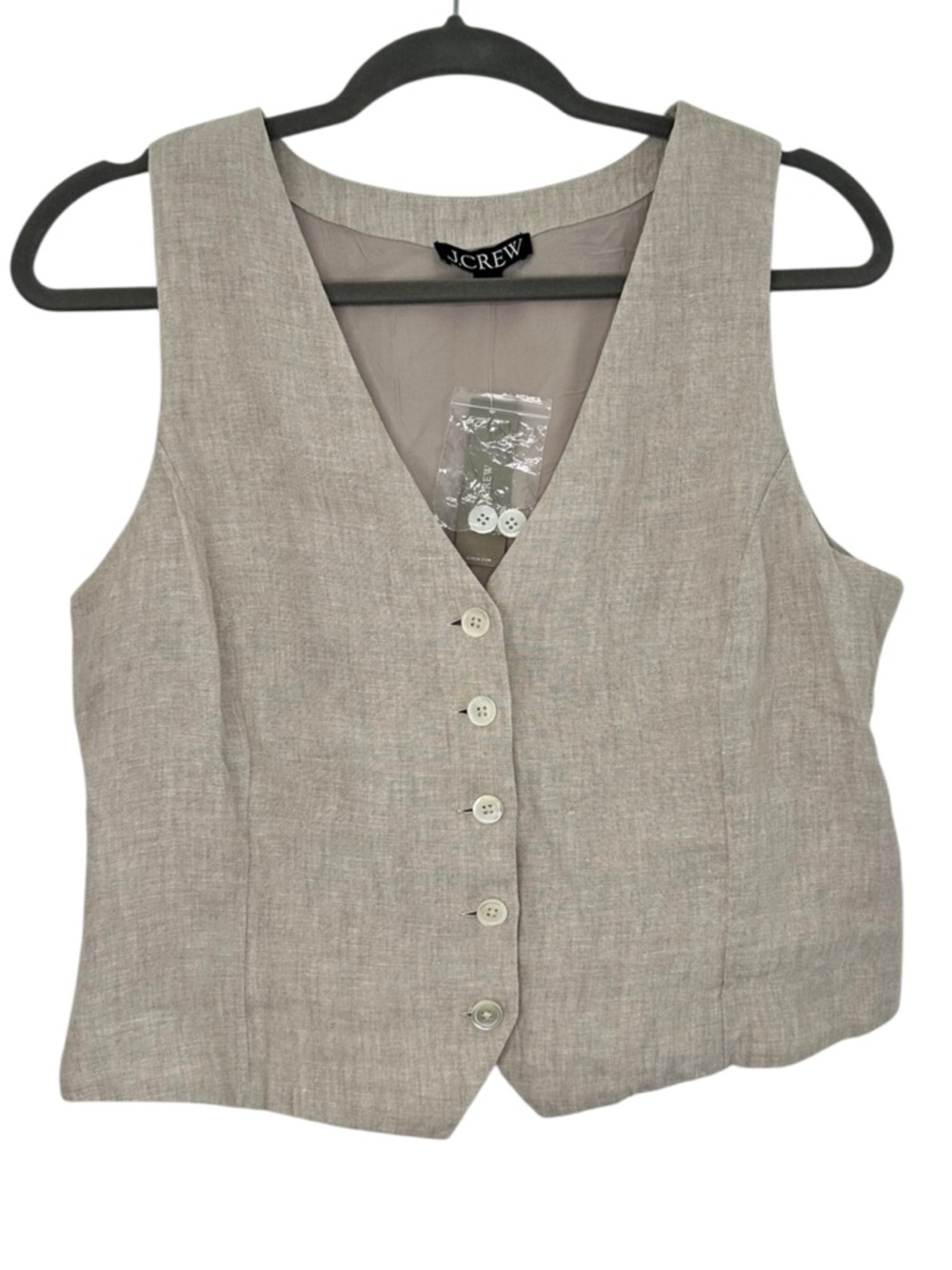 J crew Slim-fit linen vest flax